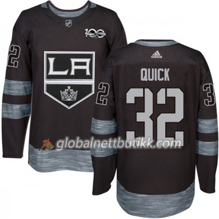 Los Angeles Kings Hockeydrakt Jonathan Quick 32 1917-2017 100th Anniversary Svart Adidas Authentic - Herre